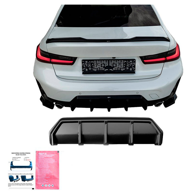 Oneway Heckdiffusor passend für BMW 3er G20/G21 M-Pack Facelift 2022- - Schwarz glänzend
