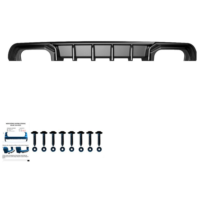 Oneway Heckdiffusor passend für Audi A3 (8V) Limousine Facelift 2016-2020 (Doppelrohr links/rechts) - Schwarz glänzend