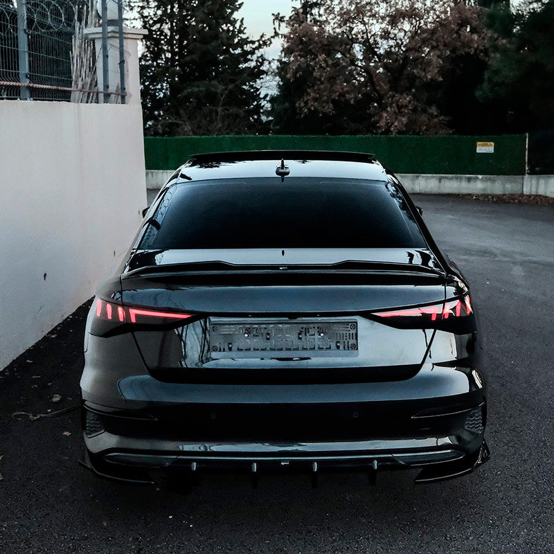 Oneway Heckdiffusor passend für Audi A3 (8Y) Limousine/Sportback 2020-2024 exkl. S-Line/S3/RS3 - Schwarz glänzend