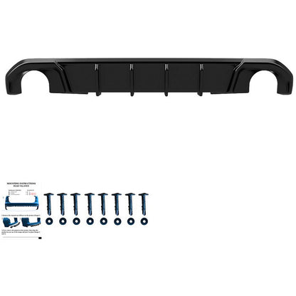 Oneway Heckdiffusor passend für BMW 4er G26 M-Pack/M440i 2021- (mit runden Endrohren) - Schwarz glänzend