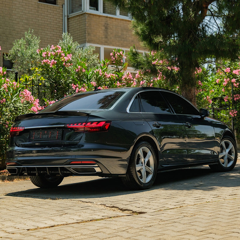 Oneway Heckdiffusor passend für Audi A4 (B9) Limousine/Avant Facelift 2019-2024 - Schwarz glänzend