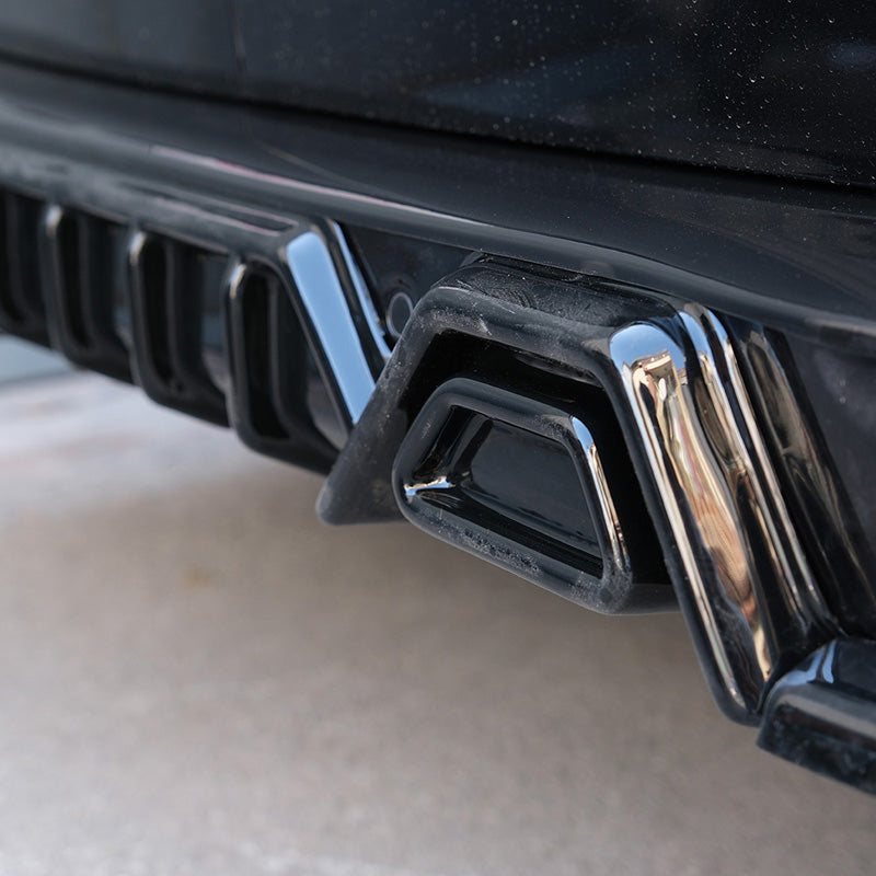 Oneway Heckdiffusor passend für Volkswagen Transporter T7 2024- & Ford Transit Custom (V710) 2023- - Schwarz glänzend