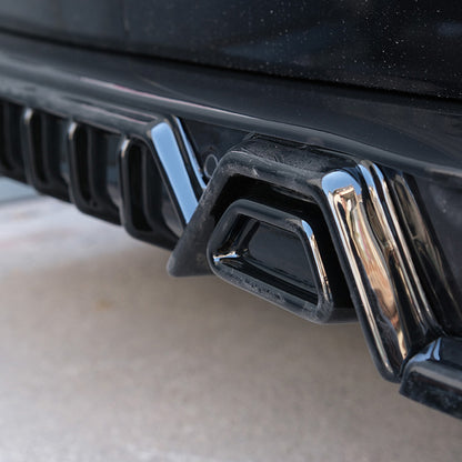 Oneway Heckdiffusor passend für Volkswagen Transporter T7 2024- & Ford Transit Custom (V710) 2023- - Schwarz glänzend