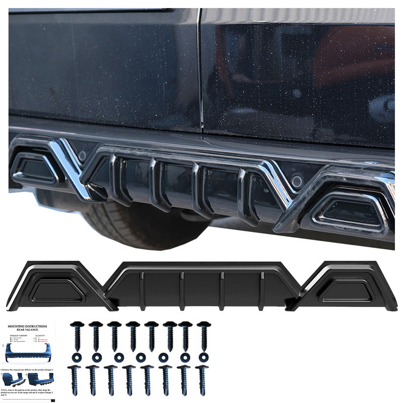Oneway Heckdiffusor passend für Volkswagen Transporter T7 2024- & Ford Transit Custom (V710) 2023- - Schwarz glänzend