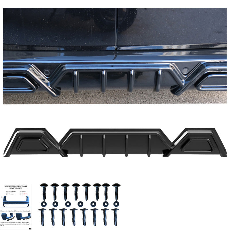 Oneway Heckdiffusor passend für Volkswagen Transporter T7 2024- & Ford Transit Custom (V710) 2023- - Schwarz glänzend