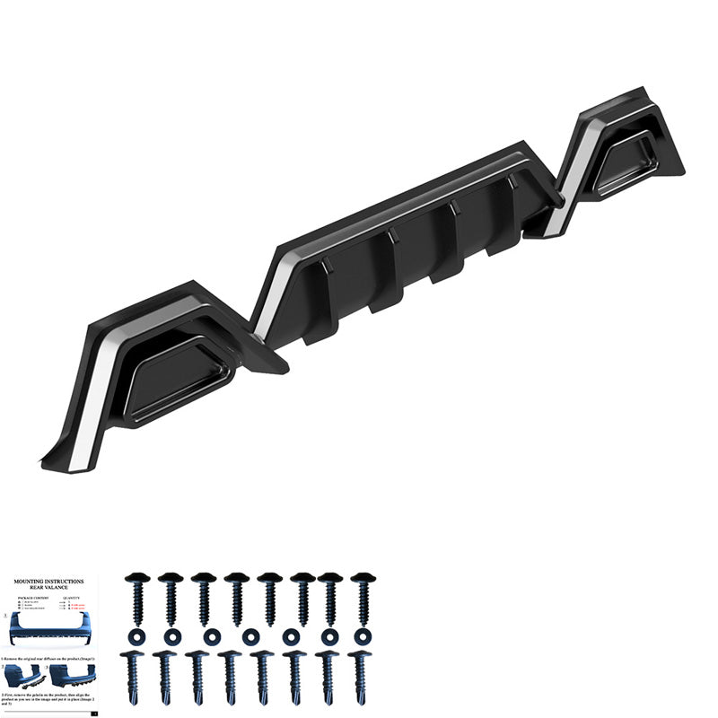 Oneway Heckdiffusor passend für Volkswagen Transporter T7 2024- & Ford Transit Custom (V710) 2023- - Schwarz glänzend