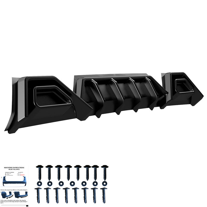 Oneway Heckdiffusor passend für Volkswagen Transporter T7 2024- & Ford Transit Custom (V710) 2023- - Schwarz glänzend