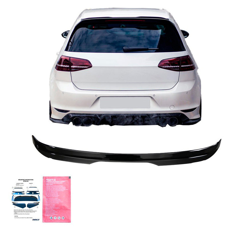 Oneway Dachspoiler (Cap) passend für Volkswagen Golf VII (7&7.5) HB GTi/GTD/R/R Line 2013-2020 - Version 2 - Schwarz glänzend