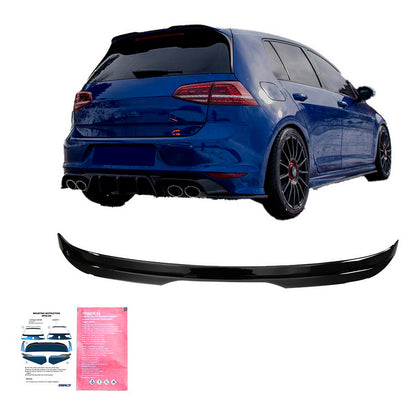 Oneway Dachspoiler (Cap) passend für Volkswagen Golf VII (7&7.5) HB GTi/GTD/R/R Line 2013-2020 - Version 2 - Schwarz glänzend