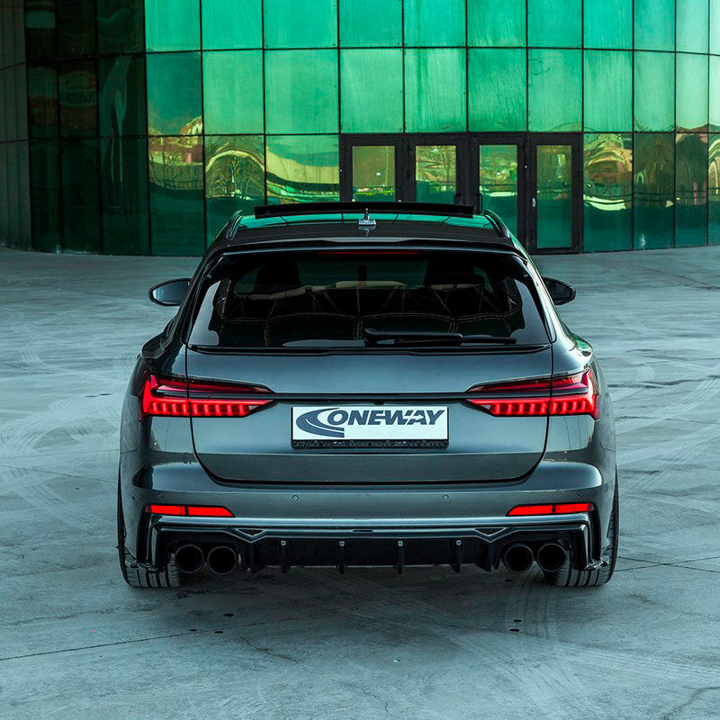 Oneway Heckflügel passend für Audi A6 S-Line/S6 C8 Avant 2018- - Schwarz glänzend