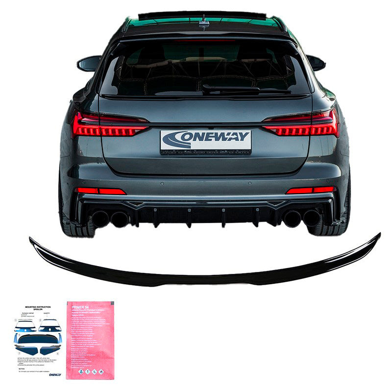 Oneway Heckflügel passend für Audi A6 S-Line/S6 C8 Avant 2018- - Schwarz glänzend
