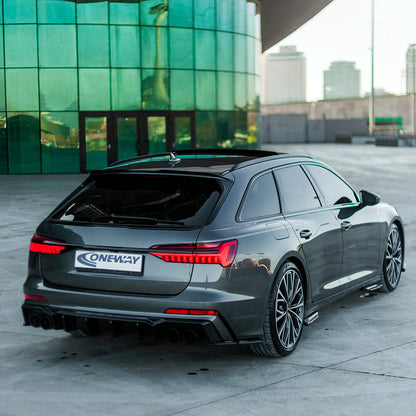 Oneway Dachspoiler (Cap) passend für Audi A6 S-Line/S6 C8 Avant 2018- - Schwarz glänzend
