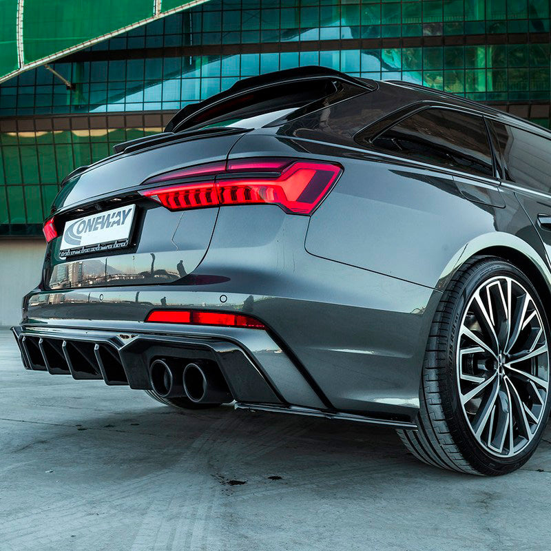 Oneway Dachspoiler (Cap) passend für Audi A6 S-Line/S6 C8 Avant 2018- - Schwarz glänzend