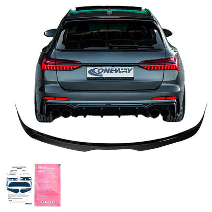 Oneway Dachspoiler (Cap) passend für Audi A6 S-Line/S6 C8 Avant 2018- - Schwarz glänzend