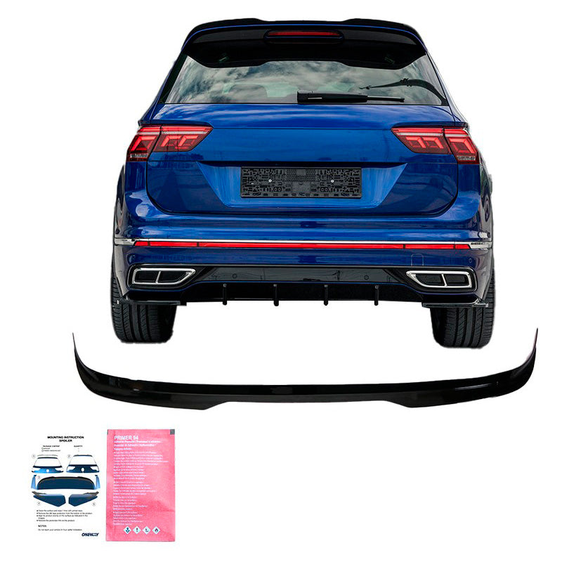 Oneway Dachspoiler (Cap) passend für Volkswagen Tiguan II R/R Line Facelift 2020-2024 - Schwarz glänzend