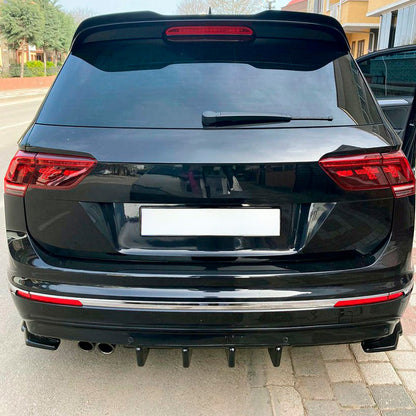 Oneway Dachspoiler (Cap) passend für Volkswagen Tiguan II R-Line 2016-2020 - Version 2 - Schwarz glänzend