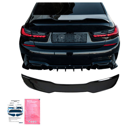 Oneway Heckflügel passend für BMW 3er G20 Limousine M-Pack & M340i 2018-2022 & 2022- & M3 G80 Limousine 2022- - Schwarz gl...