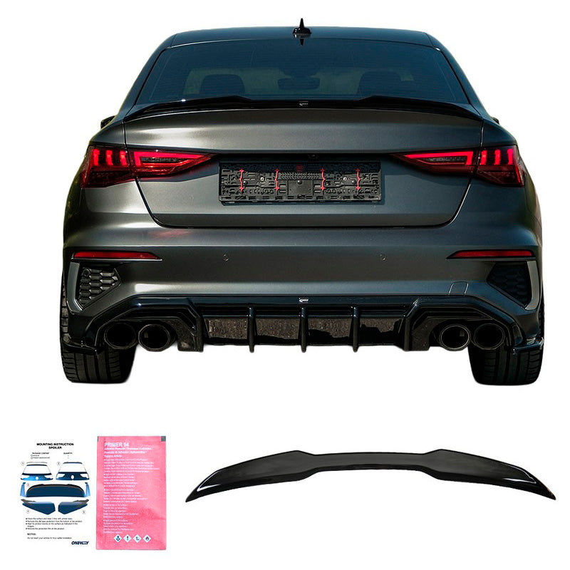 Oneway Heckflügel passend für Audi A3/S3/RS3 (8Y) Limousine 2020-2024 - Schwarz glänzend