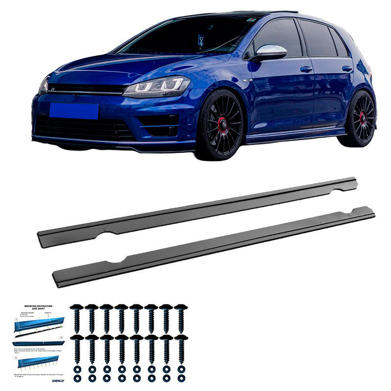 Oneway Satz Seitenschweller passend für Volkswagen Golf VII HB/Variant R 2013-2016 - Schwarz glänzend