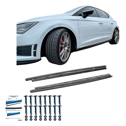 Oneway Satz Seitenschweller passend für Seat Leon (5F) HB/ST 2013-2020 - Schwarz glänzend
