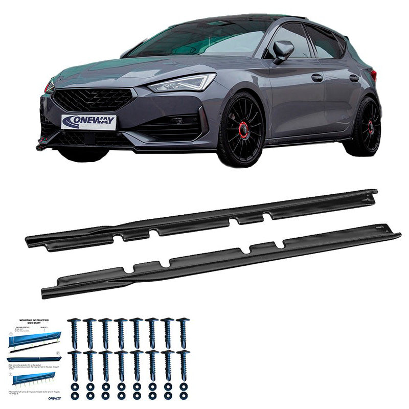 Oneway Satz Seitenschweller passend für Seat Leon IV HB/ST FR & Cupra Leon HB/ST 2020- - Schwarz glänzend