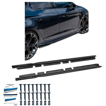 Oneway Satz Seitenschweller passend für Seat Leon (5F) HB/ST 2013-2020 - Version 2 - Schwarz glänzend