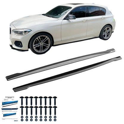 Oneway Satz Seitenschweller passend für BMW 1er F20/F21 M-Power 2011-2019 - Version 2 - Schwarz glänzend