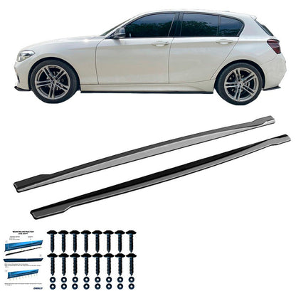 Oneway Satz Seitenschweller passend für BMW 1er F20/F21 M-Power 2011-2019 - Version 2 - Schwarz glänzend