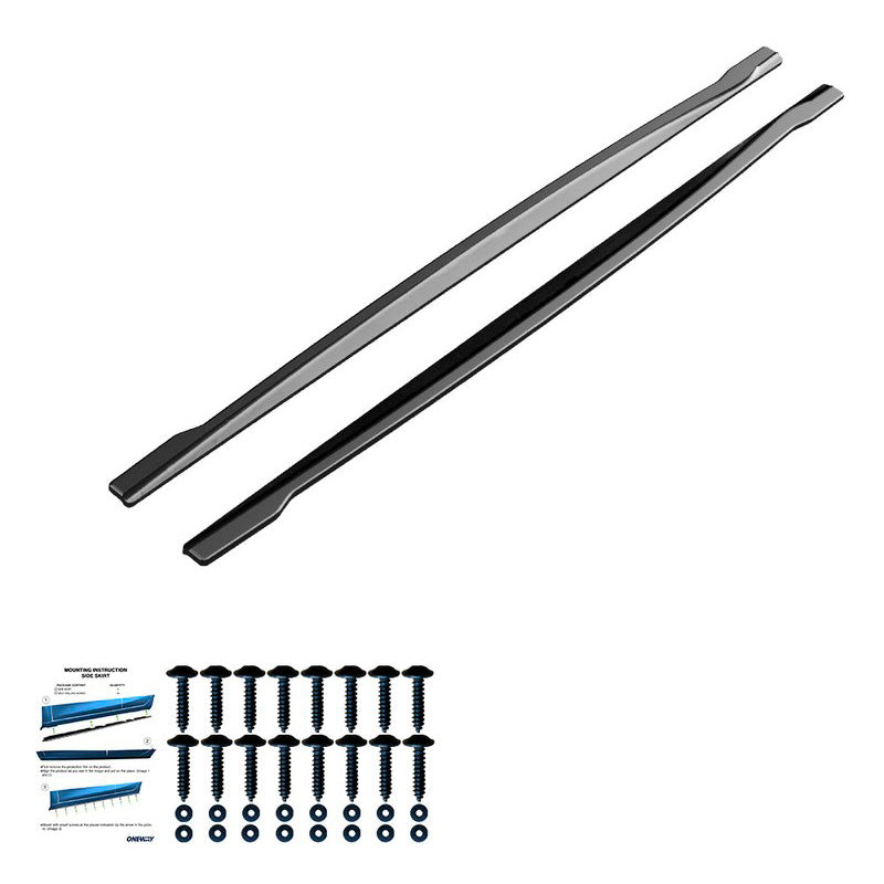 Oneway Satz Seitenschweller passend für BMW 1er F20/F21 M-Power 2011-2019 - Version 2 - Schwarz glänzend