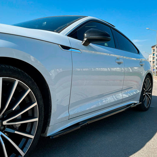 Oneway Satz Seitenschweller passend für Audi A5 F5 Sportback S-Line/S5 Facelift 2019- - Schwarz glänzend