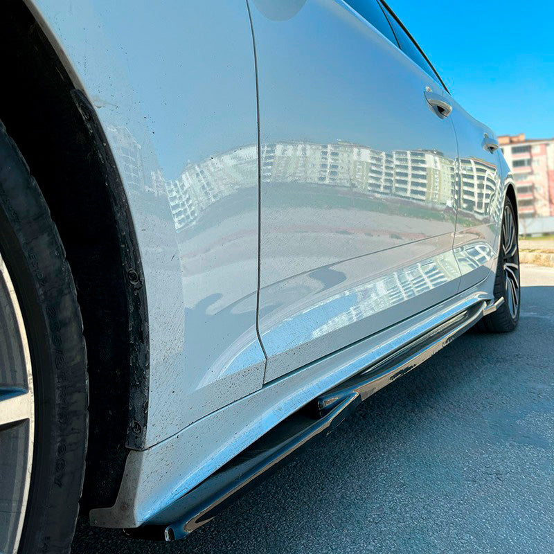 Oneway Satz Seitenschweller passend für Audi A5 F5 Sportback S-Line/S5 Facelift 2019- - Schwarz glänzend