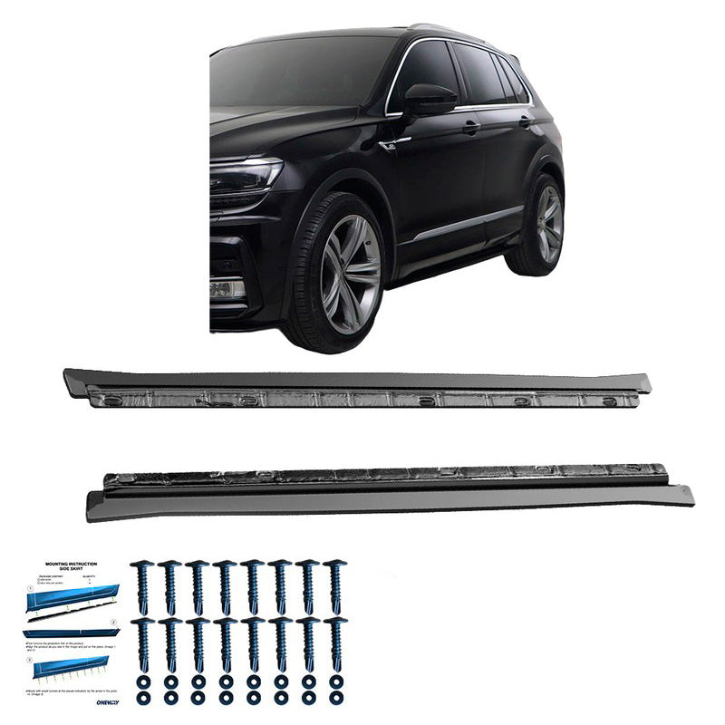 Oneway Satz Seitenschweller passend für Volkswagen Tiguan II R-Line 2016-2020 - Schwarz glänzend