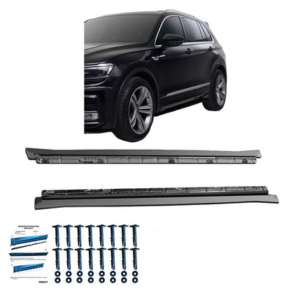 Oneway Satz Seitenschweller passend für Volkswagen Tiguan II R-Line 2016-2020 - Schwarz glänzend