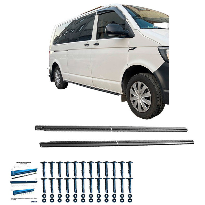 Oneway Satz Seitenschweller passend für Volkswagen Transporter T6.1 2020-2022 (Kurzer Radstand)- Schwarz glänzend