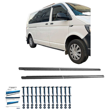 Oneway Satz Seitenschweller passend für Volkswagen Transporter T6.1 2020-2022 (Kurzer Radstand)- Schwarz glänzend