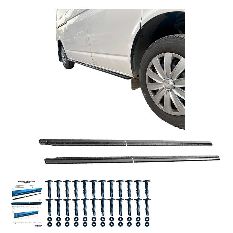 Oneway Satz Seitenschweller passend für Volkswagen Transporter T6.1 2020-2022 (Kurzer Radstand)- Schwarz glänzend