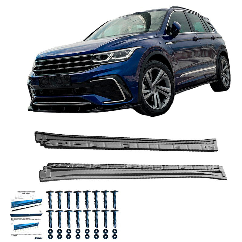Oneway Satz Seitenschweller passend für Volkswagen Tiguan II R/R-Line Facelift 2020-2024 - Schwarz glänzend