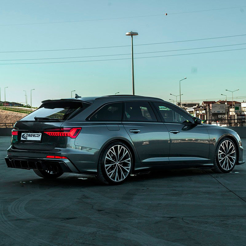 Oneway Satz Seitenschweller passend für Audi A6 S-Line/S C8 (Limousine/Avant) 2018- - Schwarz glänzend