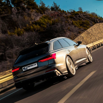 Oneway Satz Seitenschweller passend für Audi A6 S-Line/S C8 (Limousine/Avant) 2018- - Schwarz glänzend