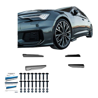 Oneway Satz Seitenschweller passend für Audi A6 S-Line/S C8 (Limousine/Avant) 2018- - Schwarz glänzend