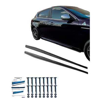 Oneway Satz Seitenschweller passend für Alfa Romeo Giulietta Sport 2010-2020 - Schwarz glänzend