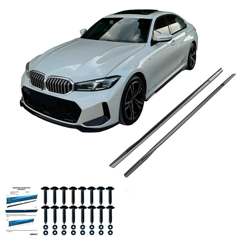 Oneway Satz Seitenschweller passend für BMW 3er G20/G21 M-Pack/M340i 2018-2022 & 2022- - Schwarz glänzend