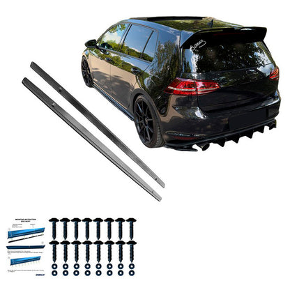 Oneway Satz Seitenschweller passend für Volkswagen Golf VII HB/Variant GTi/GTD 2013-2016 - Schwarz glänzend