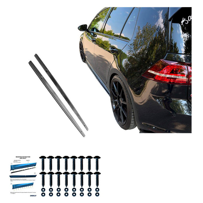 Oneway Satz Seitenschweller passend für Volkswagen Golf VII HB/Variant GTi/GTD 2013-2016 - Schwarz glänzend