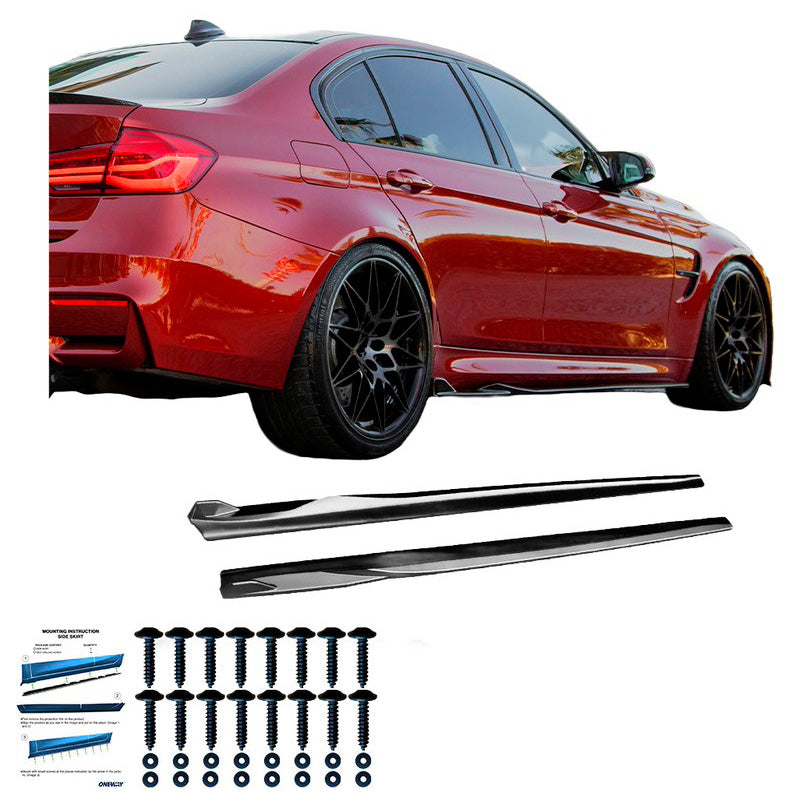 Oneway Satz Seitenschweller passend für BMW M3 F80 2014-2018 - Schwarz glänzend