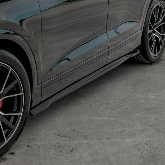 Oneway Satz Seitenschweller passend für Audi Q8 S-Line & SQ8 MK1 2018-2023 - Schwarz glänzend