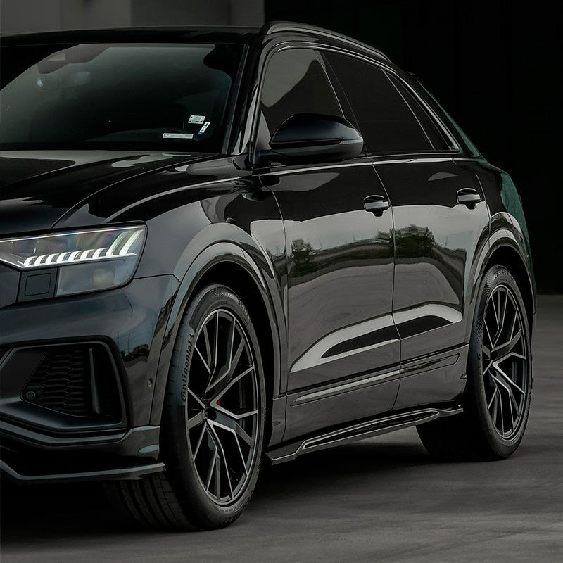 Oneway Satz Seitenschweller passend für Audi Q8 S-Line & SQ8 MK1 2018-2023 - Schwarz glänzend