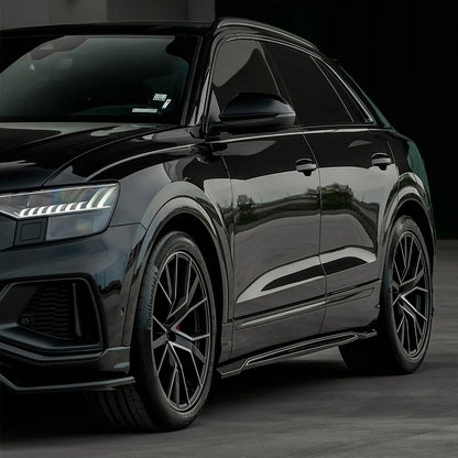 Oneway Satz Seitenschweller passend für Audi Q8 S-Line & SQ8 MK1 2018-2023 - Schwarz glänzend