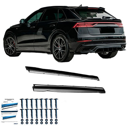 Oneway Satz Seitenschweller passend für Audi Q8 S-Line & SQ8 MK1 2018-2023 - Schwarz glänzend