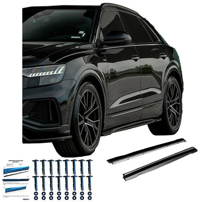 Oneway Satz Seitenschweller passend für Audi Q8 S-Line & SQ8 MK1 2018-2023 - Schwarz glänzend